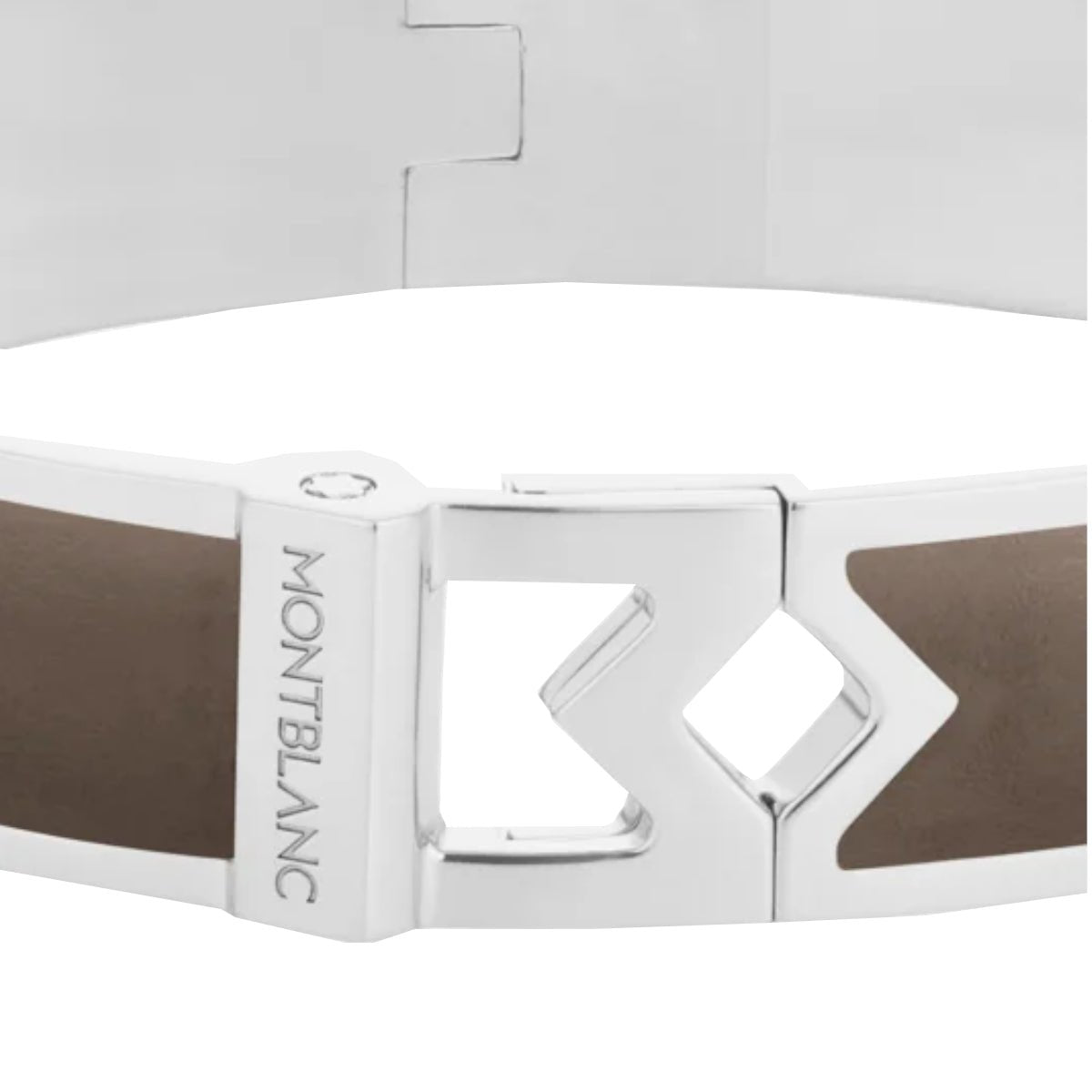 Bracelet hommeMontblancJonc Montblanc M Logo en Acier et Cuir Mastic