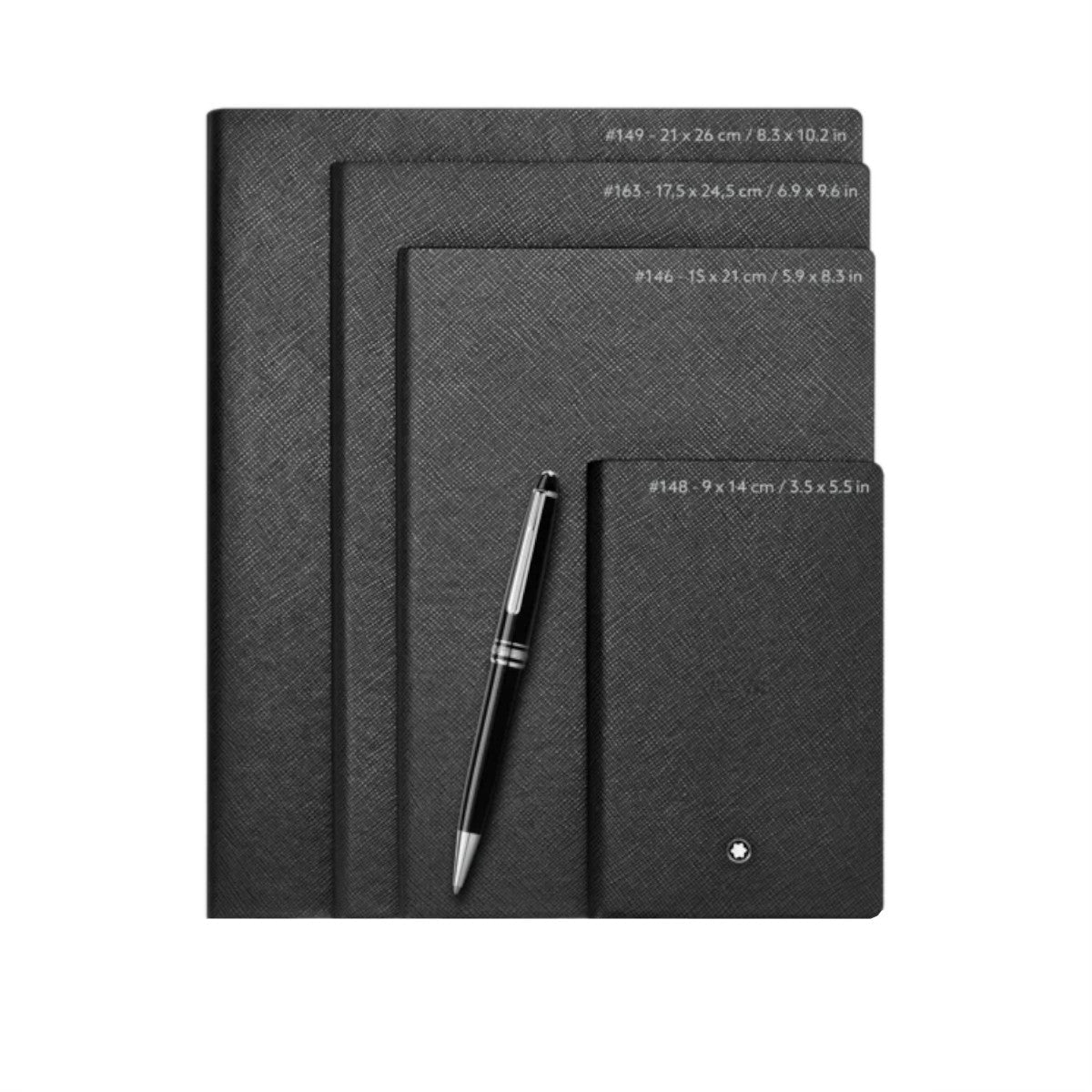 Carnet de noteMontblancCarnet #163 moyen, Montblanc ligné noir