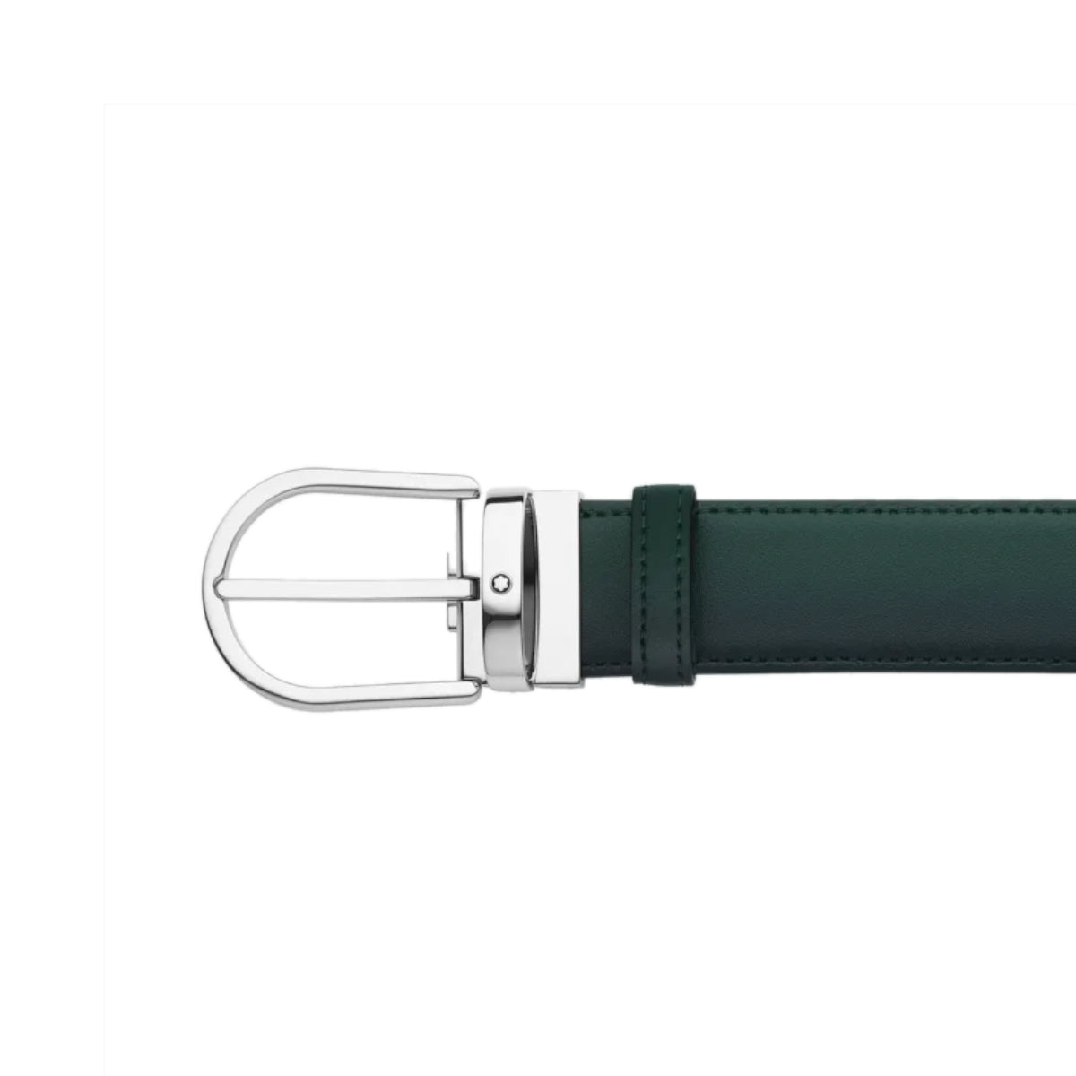 Ceinture hommeMontblancCeinture Montblanc à boucle fer à cheval de 35 mm en cuir Sfumato couleur vert anglais