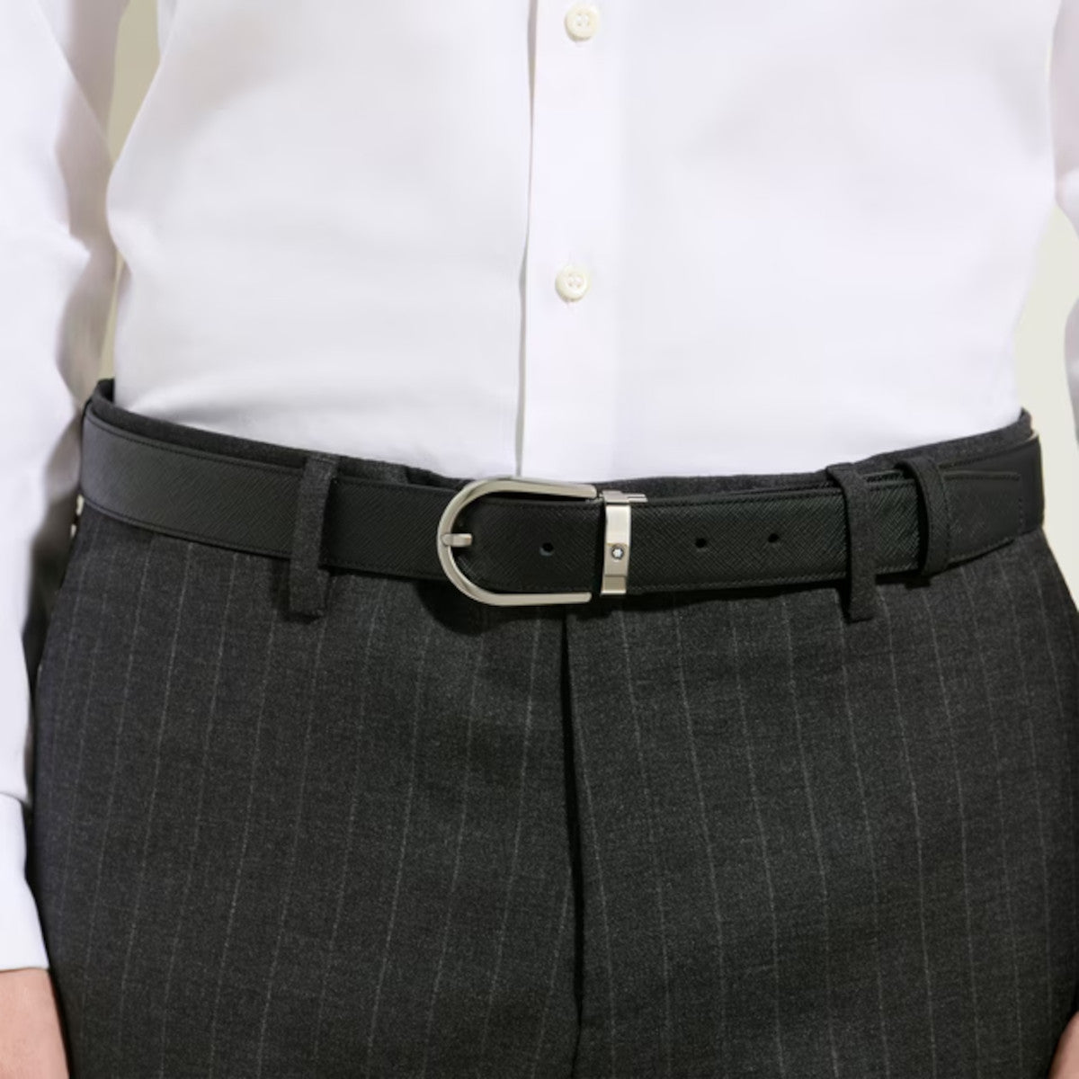 Ceinture hommeMontblancCeinture Réversible Montblanc Fer à Cheval 30 mm en Cuir Sartorial