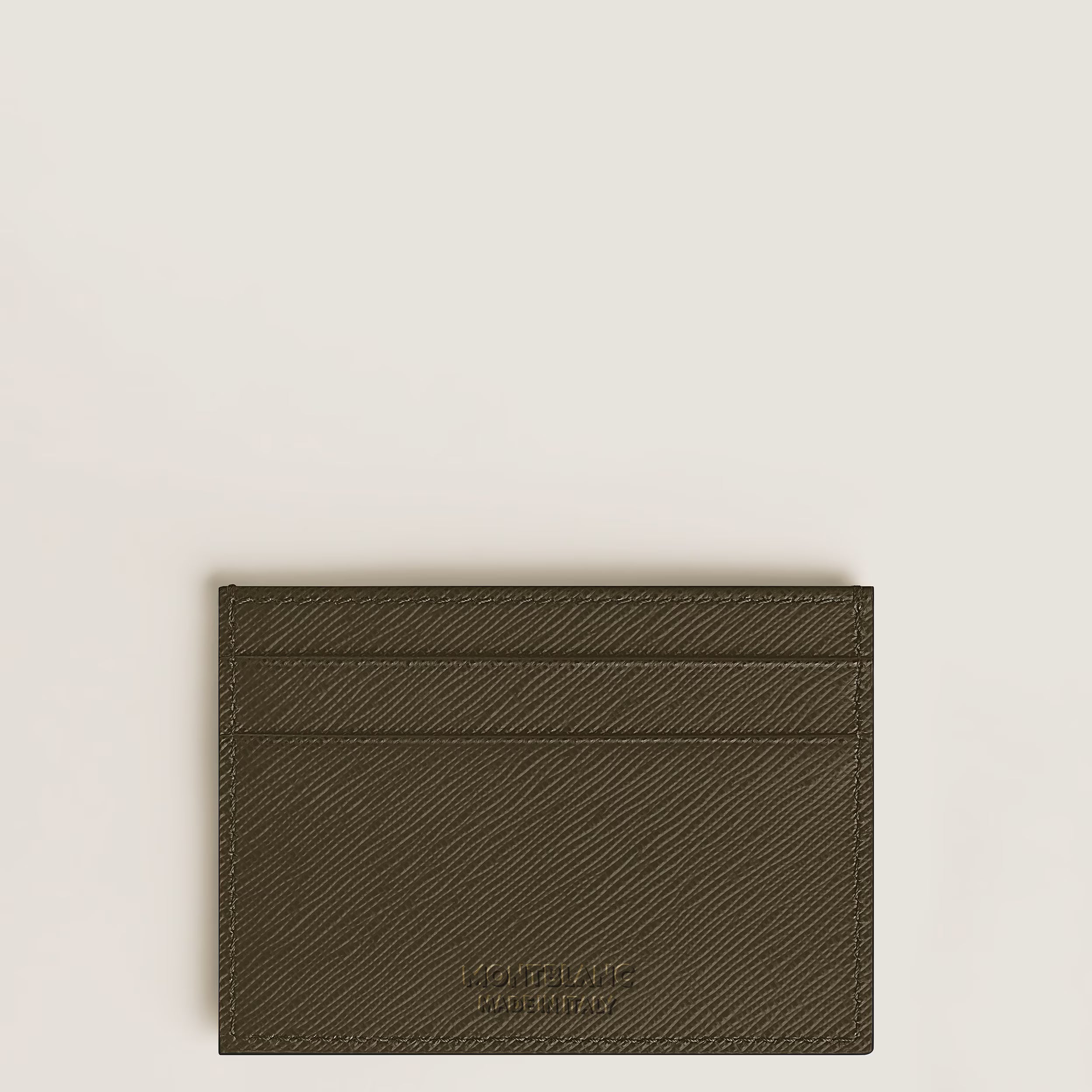 Porte-cartes 5cc en Cuir Sartorial Kaki