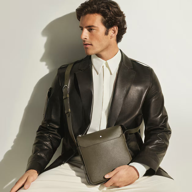 Sac Messenger Vertical en Cuir Sartorial