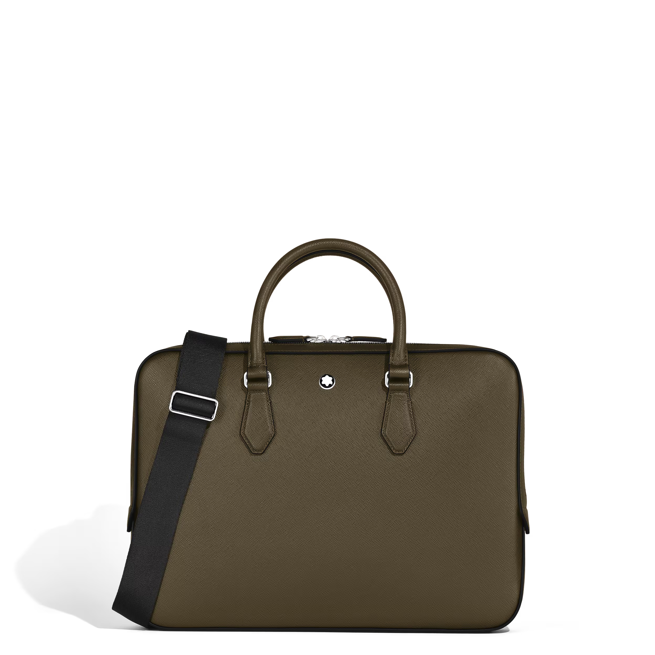 Porte-documents Fin en Cuir Sartorial Kaki