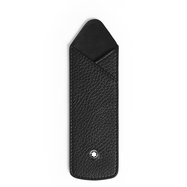Étui Fin pour 1 Instrument d'Écriture en Cuir Grainé noir