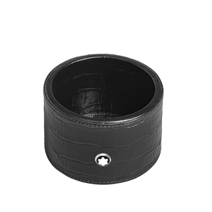 Accessoire de bureauMontblancPlateau de bureau Montblanc rond moyen format en cuir embossé croco