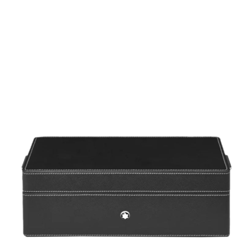 Boîte de bureauMontblancBoîte de bureau en cuir pour trois instruments d’écriture et un encrier Montblanc