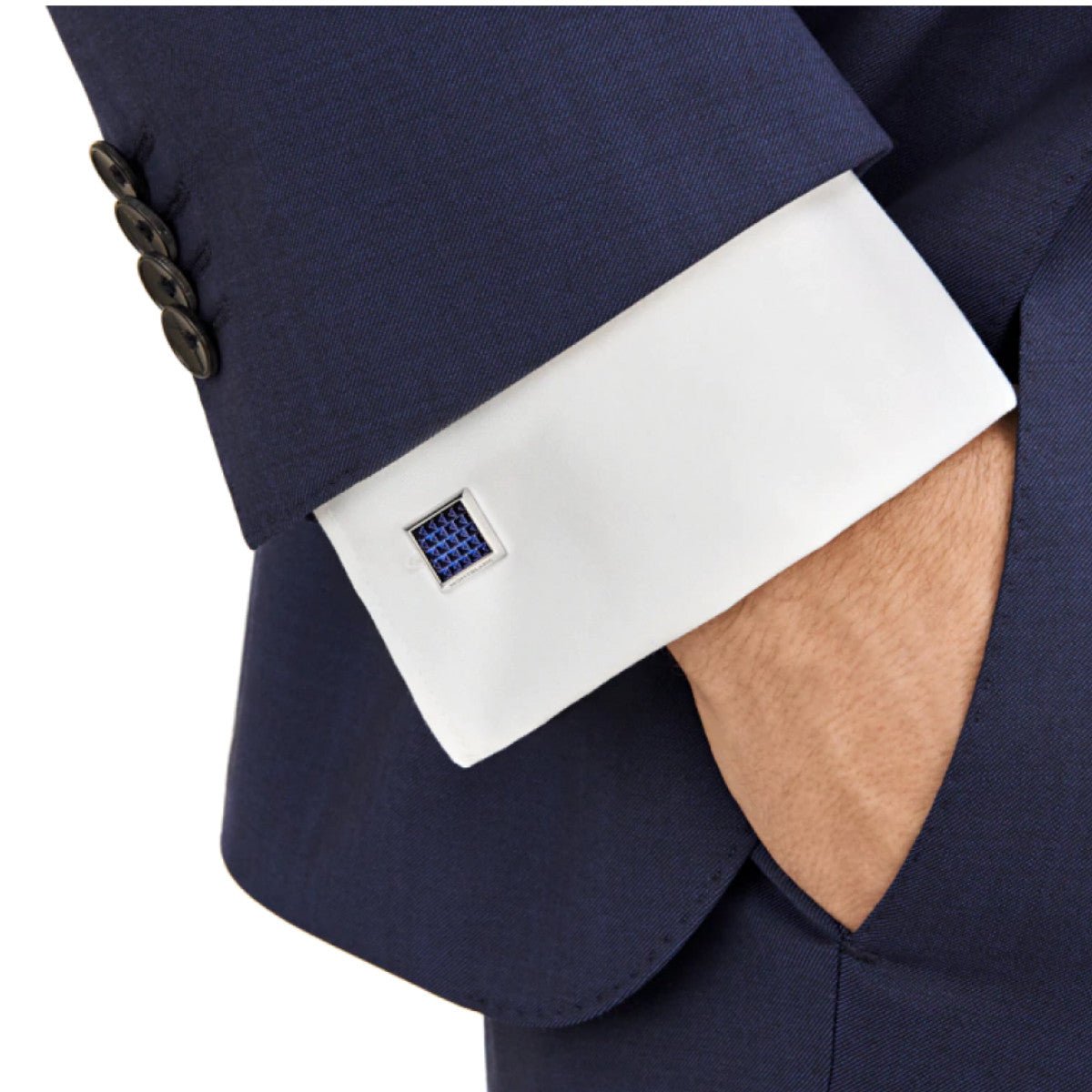 Boutons de manchetteMontblancBoutons de manchette MontBlanc Meisterstück à motifs bleus