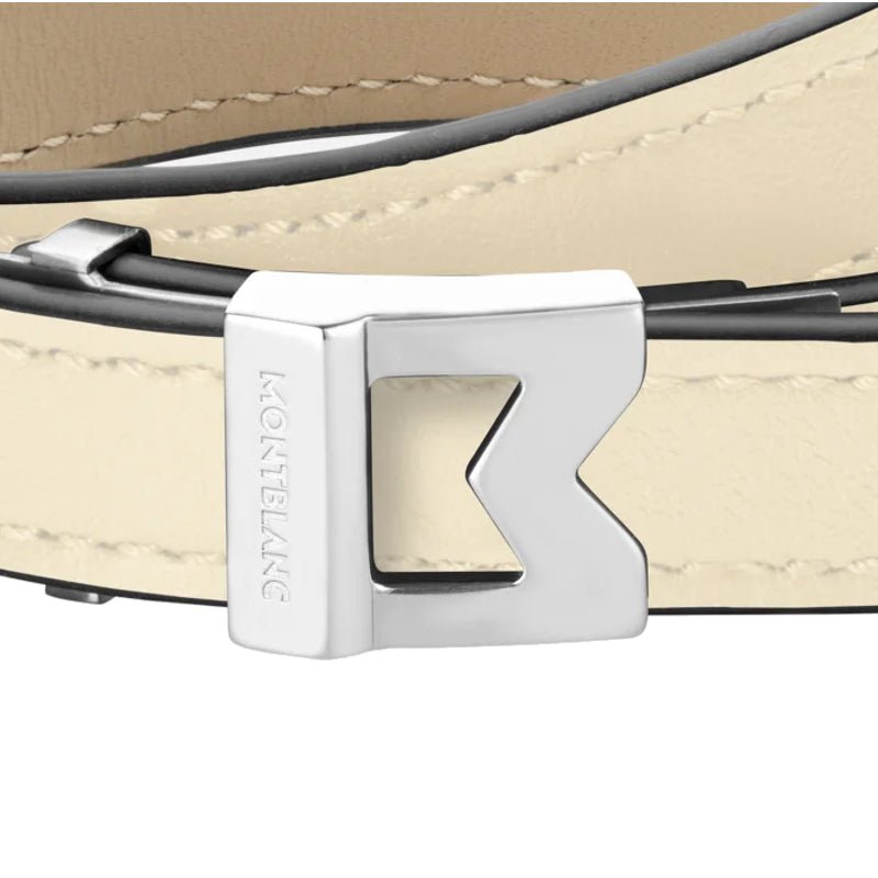 Bracelet hommeMontblancBracelet Montblanc M logo en cuir Ivoire, taille ajustable