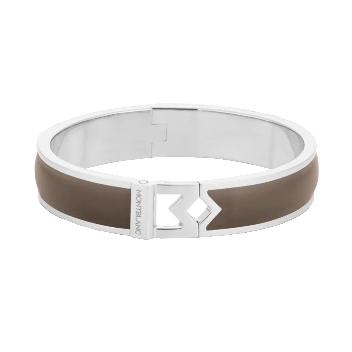 Bracelet hommeMontblancJonc Montblanc M Logo en Acier et Cuir Mastic