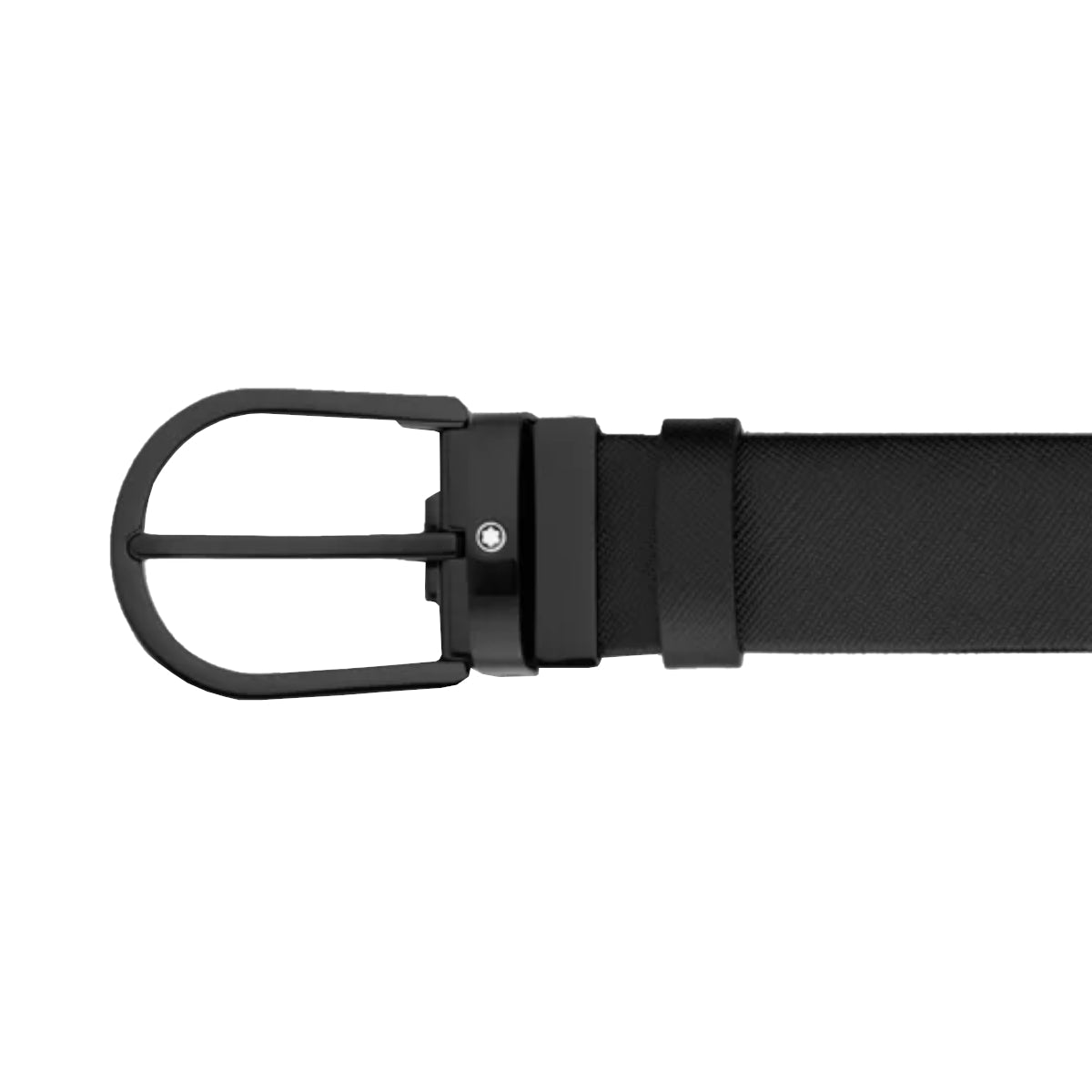 Ceinture hommeMontblancCeinture à boucle fer à cheval de 35 mm en cuir noir