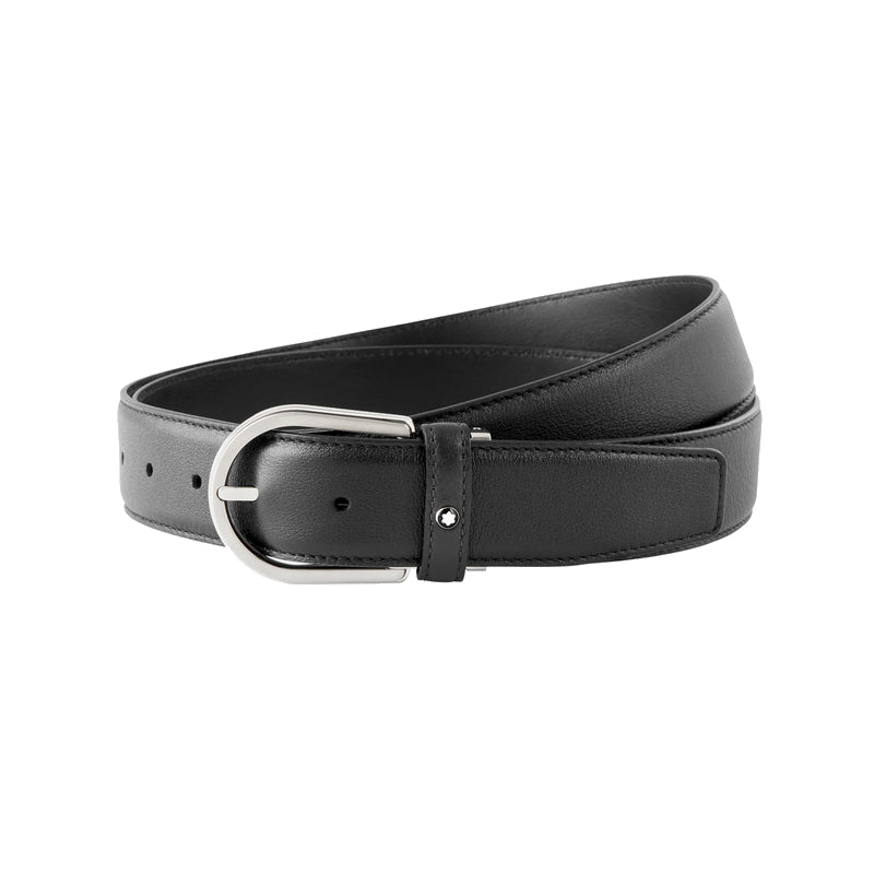 Ceinture hommeMontblancCeinture Montblanc à boucle fer à cheval de 35 mm en cuir