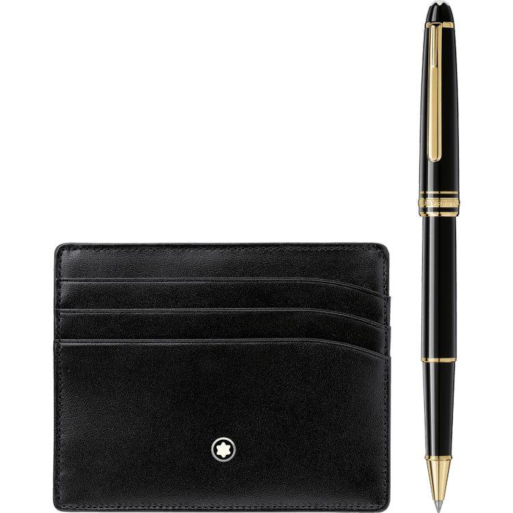 Coffret cadeauMontblancCoffret cadeau avec rollerball Montblanc Meisterstück Gold line Classique et porte - cartes 6cc