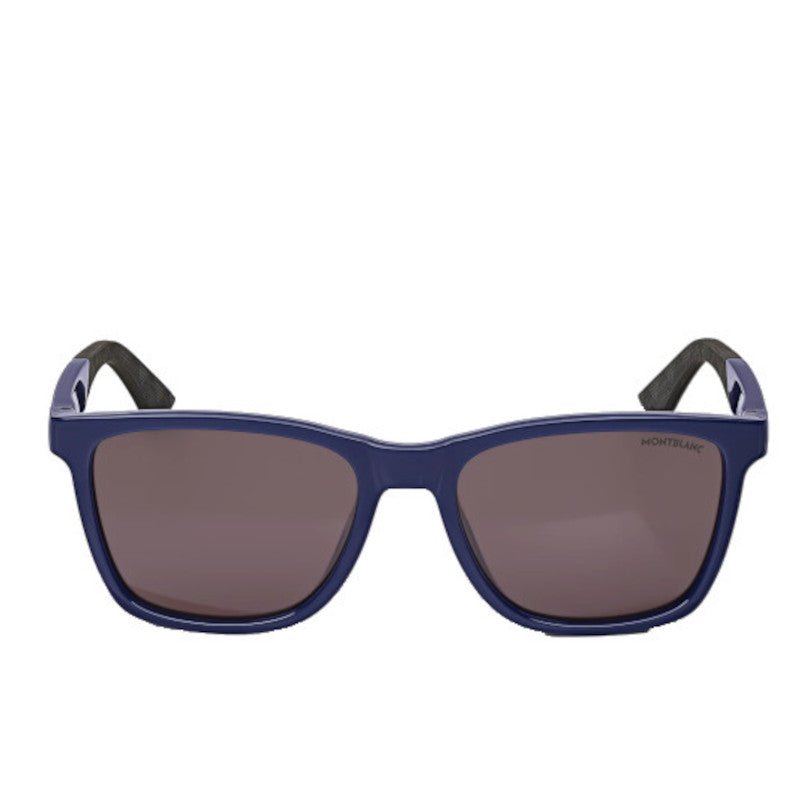 Lunettes de soleilMontblancLunettes de soleil carrées à monture injectée bleu