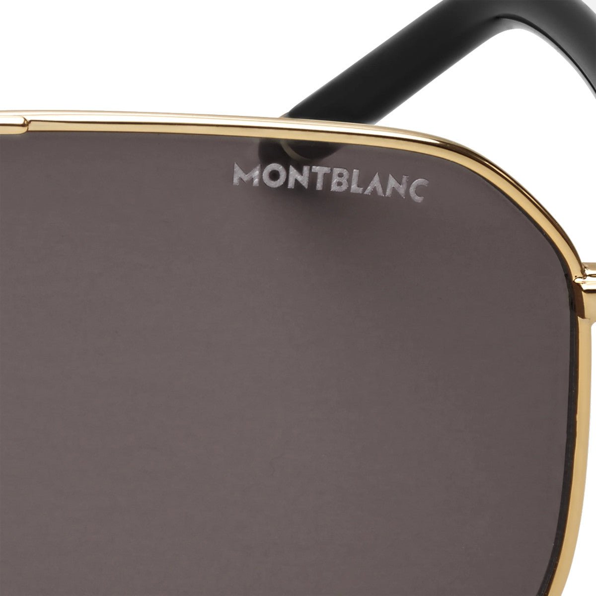 Lunettes de soleilMontblancLunettes de soleil carrées à monture métallique dorée