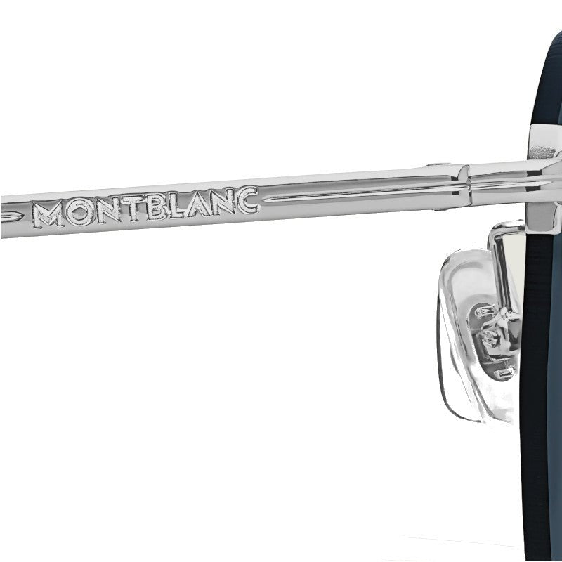 Lunettes de soleilMontblancLunettes de soleil rondes à monture métallique argentée