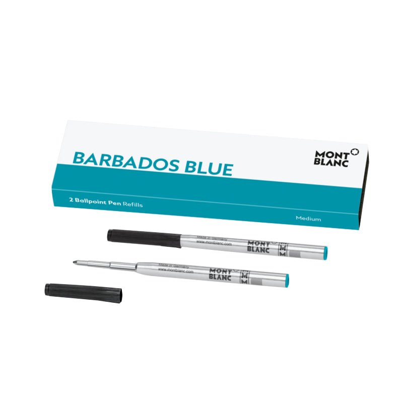 Recharge stylo billeMontblanc2 recharges pour stylo bille Montblanc (M), Barbados Blue