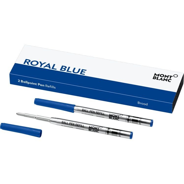 Recharge stylo billeMontblanc2 recharges pour stylo billeMontblanc (B), Royal Blue