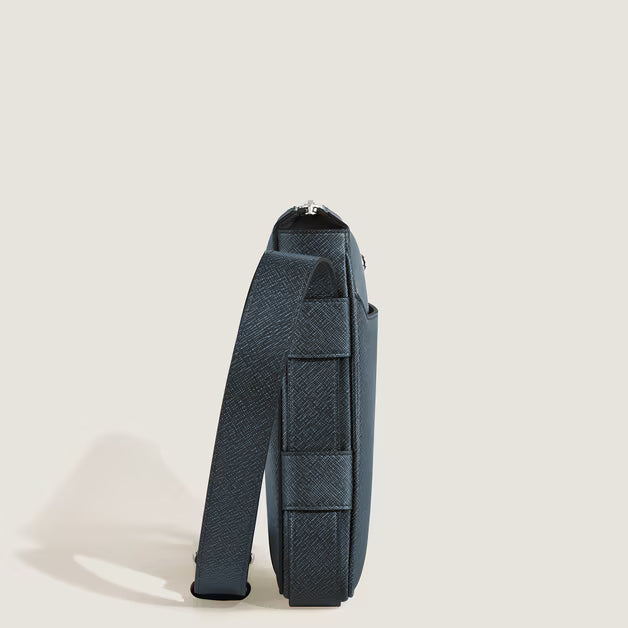 Sac Messenger Vertical en Cuir Sartorial