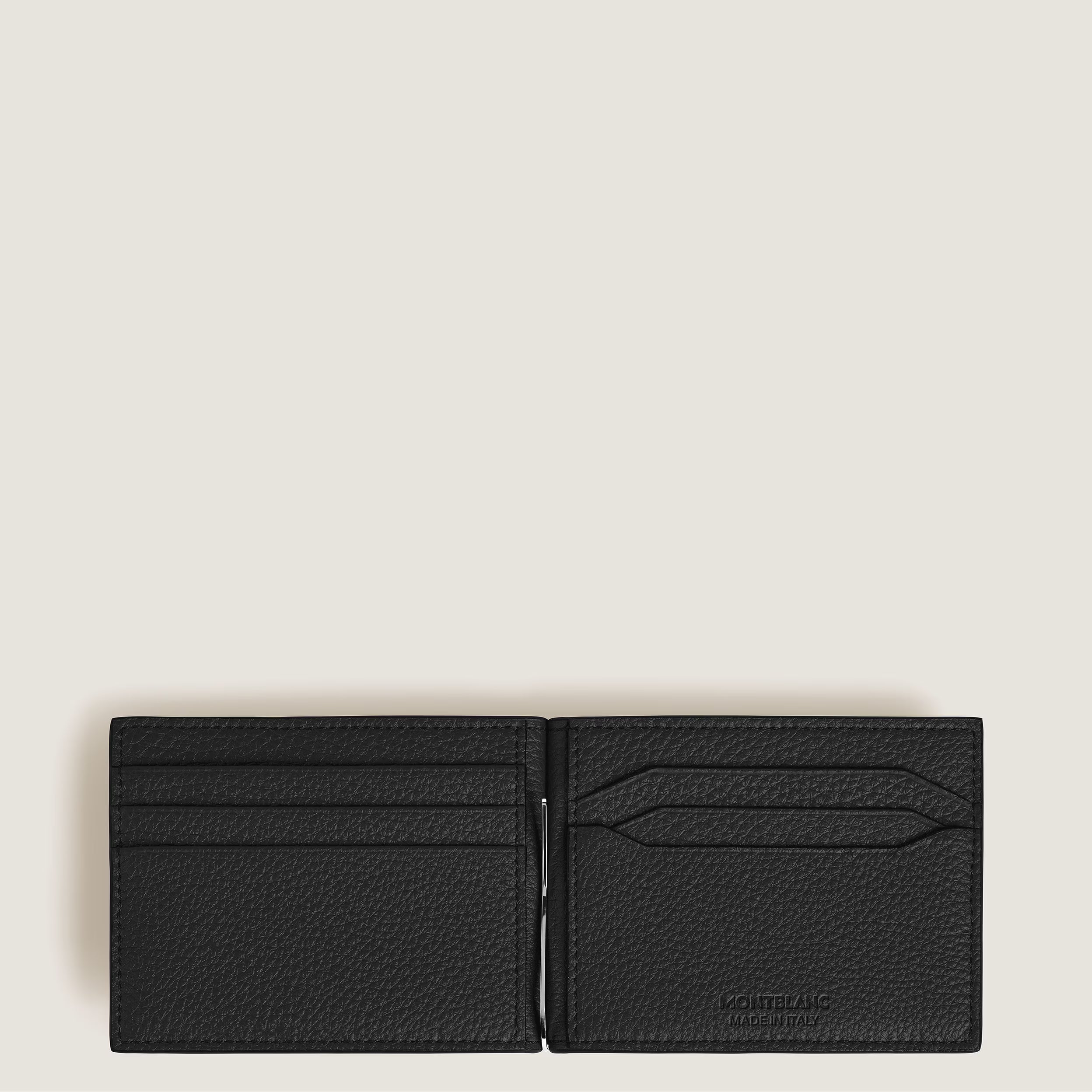 Portefeuille 6cc avec Pince à Billets en Cuir Grainé