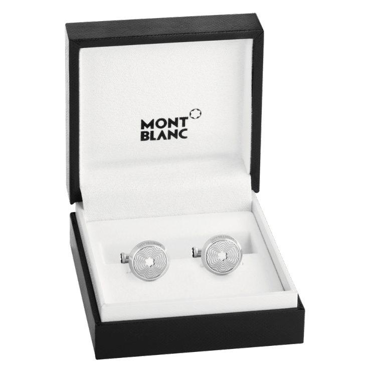 Boutons de manchetteMontblancBoutons de manchette ronds en acier inoxydable